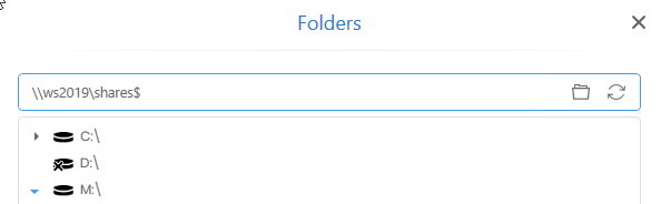 Use Folder Browser to access remote shares via UNC